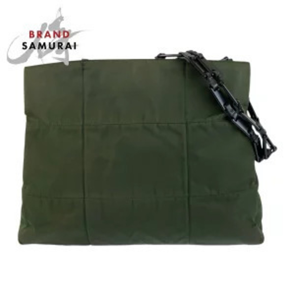 Prada Green Black Tote Bag Chain Shoulder